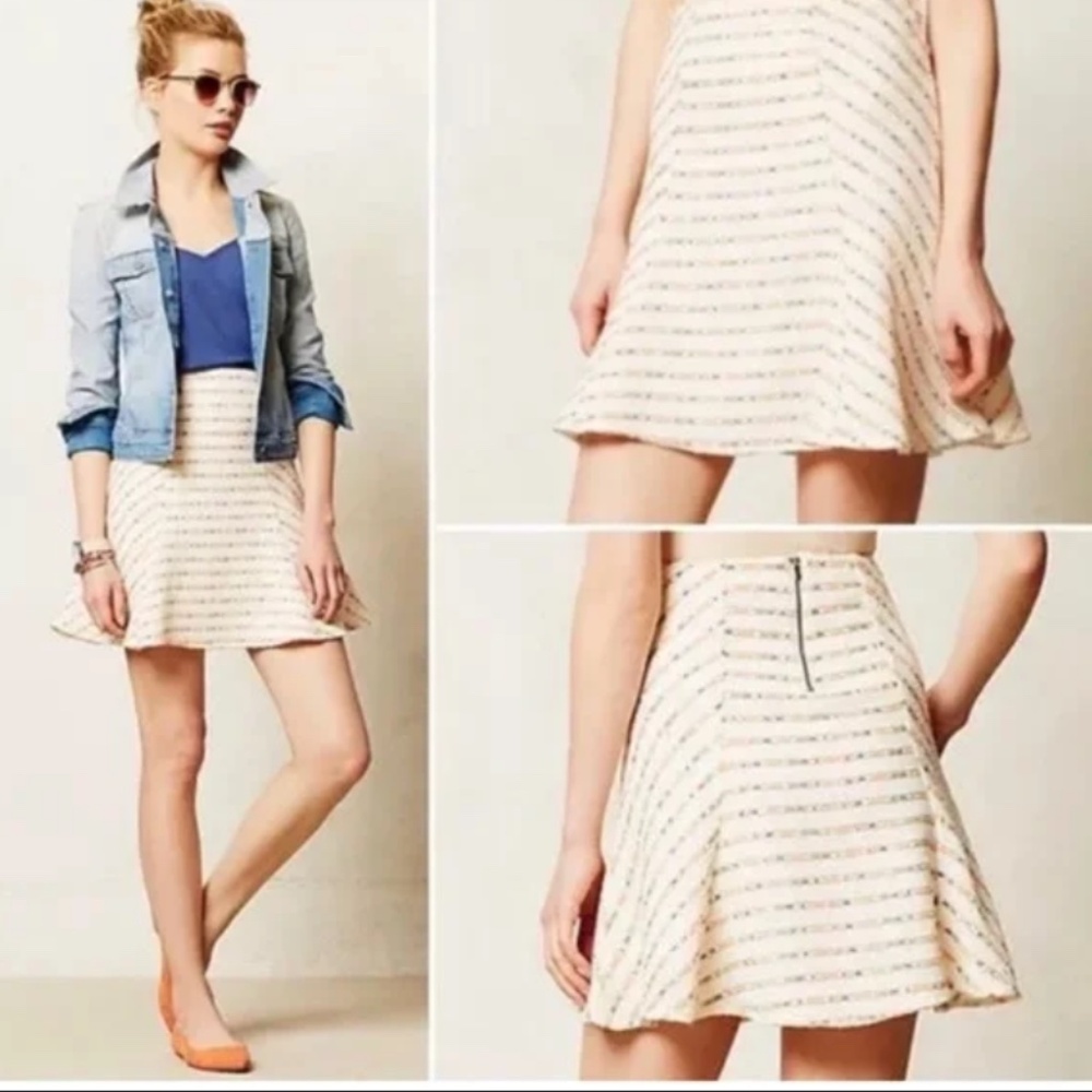 Anthropologie Maeve Size 0 knit Flare multi color skirt